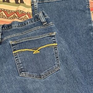 787.   Cruel Girl Women's Blue Jeans with Yellow Stitching
